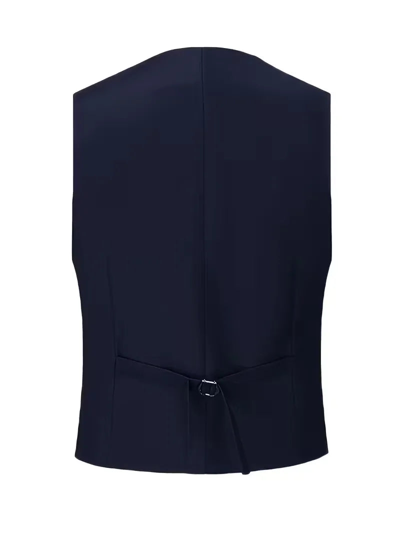 Costume 3 pièces homme croisé coupe slim veste à revers gilet assorti 15