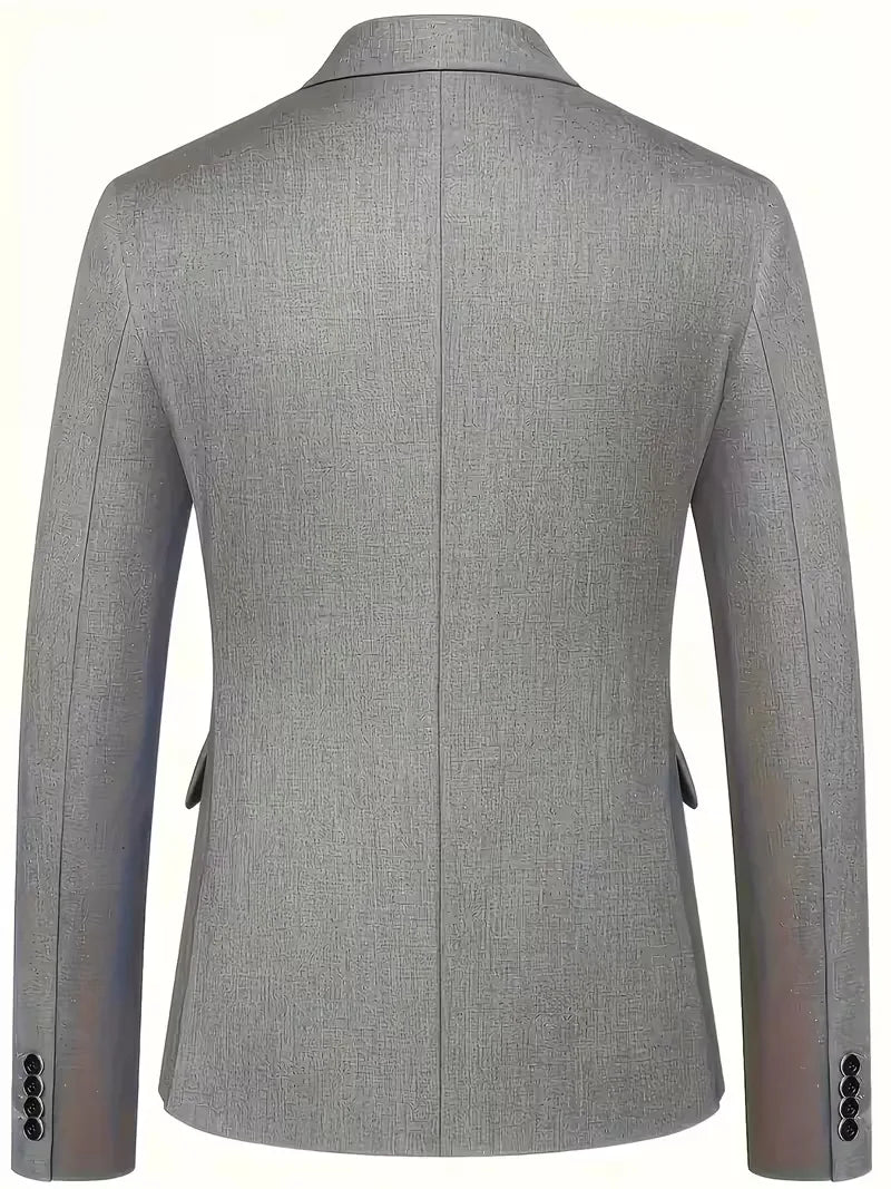 Costume 3 pièces homme croisé coupe slim veste à revers gilet assorti 21