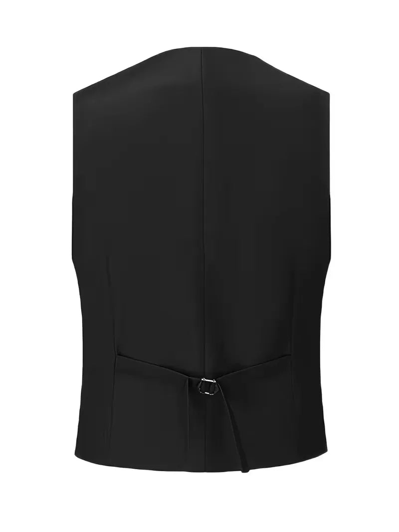 Costume 3 pièces homme croisé coupe slim veste à revers gilet assorti 6