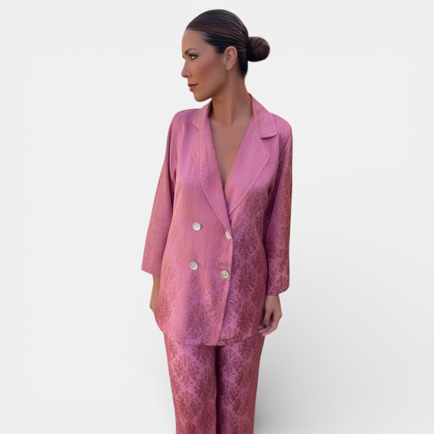 Margaux – Ensemble blazer col V et pantalon large femme