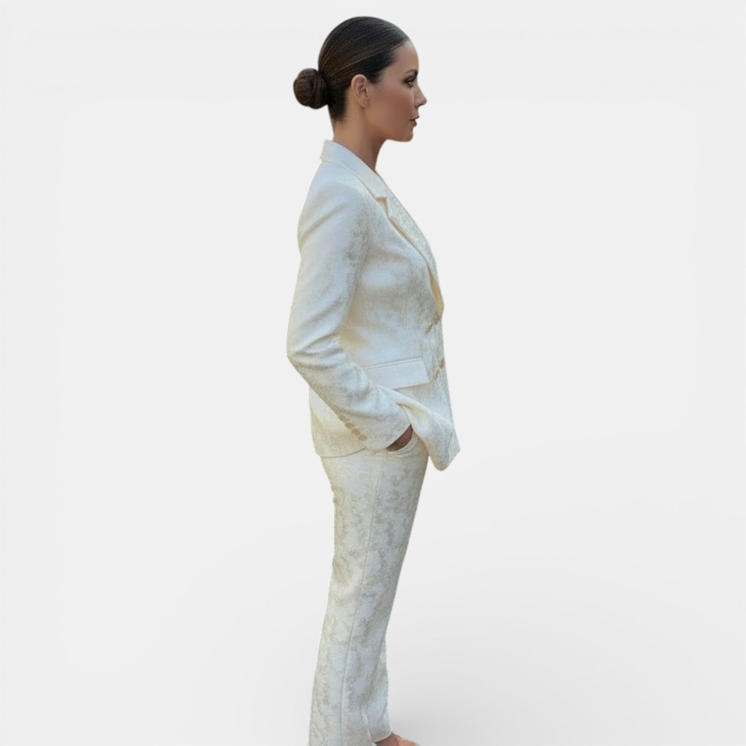Margaux – Ensemble blazer col V et pantalon large femme