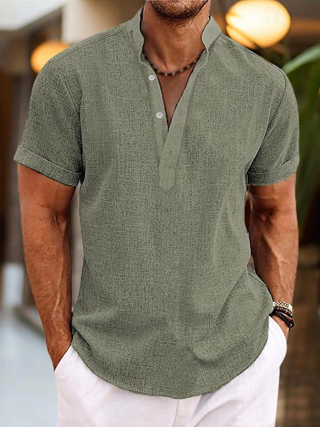 Lucas – Chemise à col ouvert et manches courtes pour homme