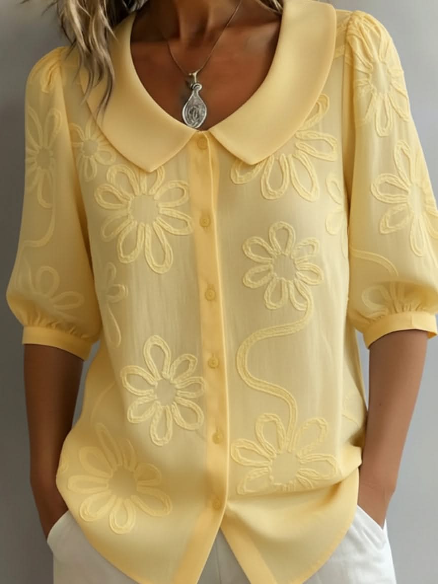 Romane – Top fleuri naturel femme