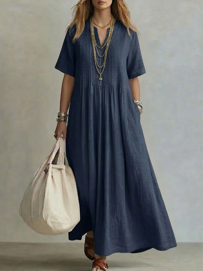 Apolline – Robe d'été plissée élégante femme