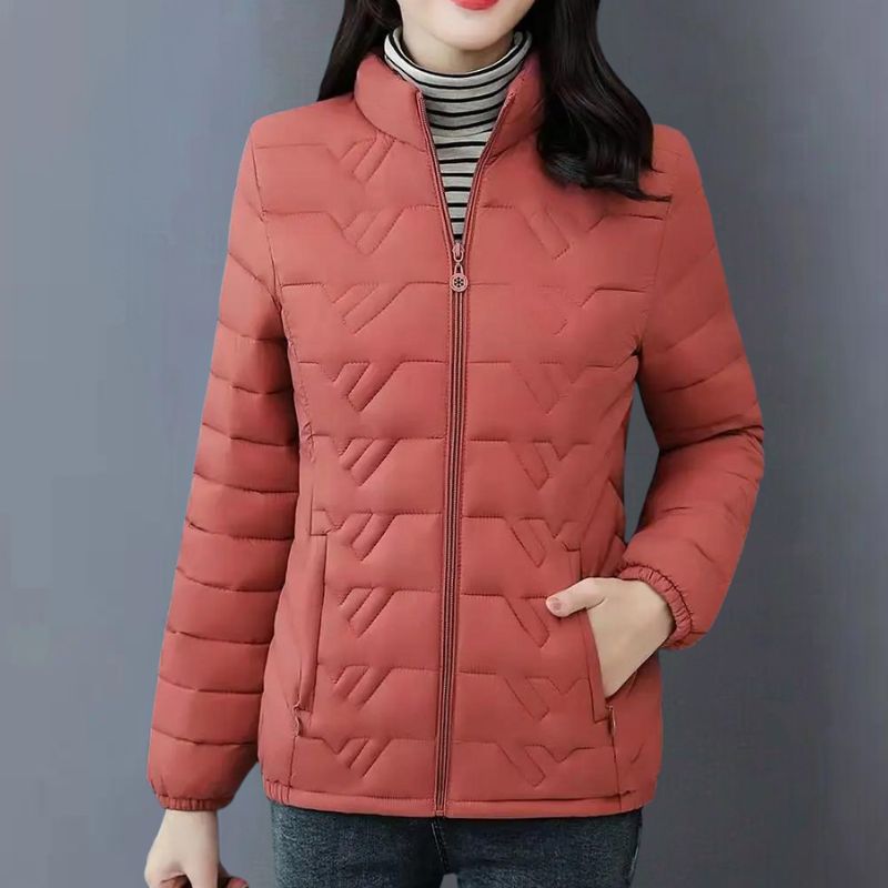 Doudoune femme à col montant zippée matelassée coupe courte 1