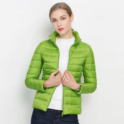 Doudoune femme légère à col montant matelassée coupe droite 10