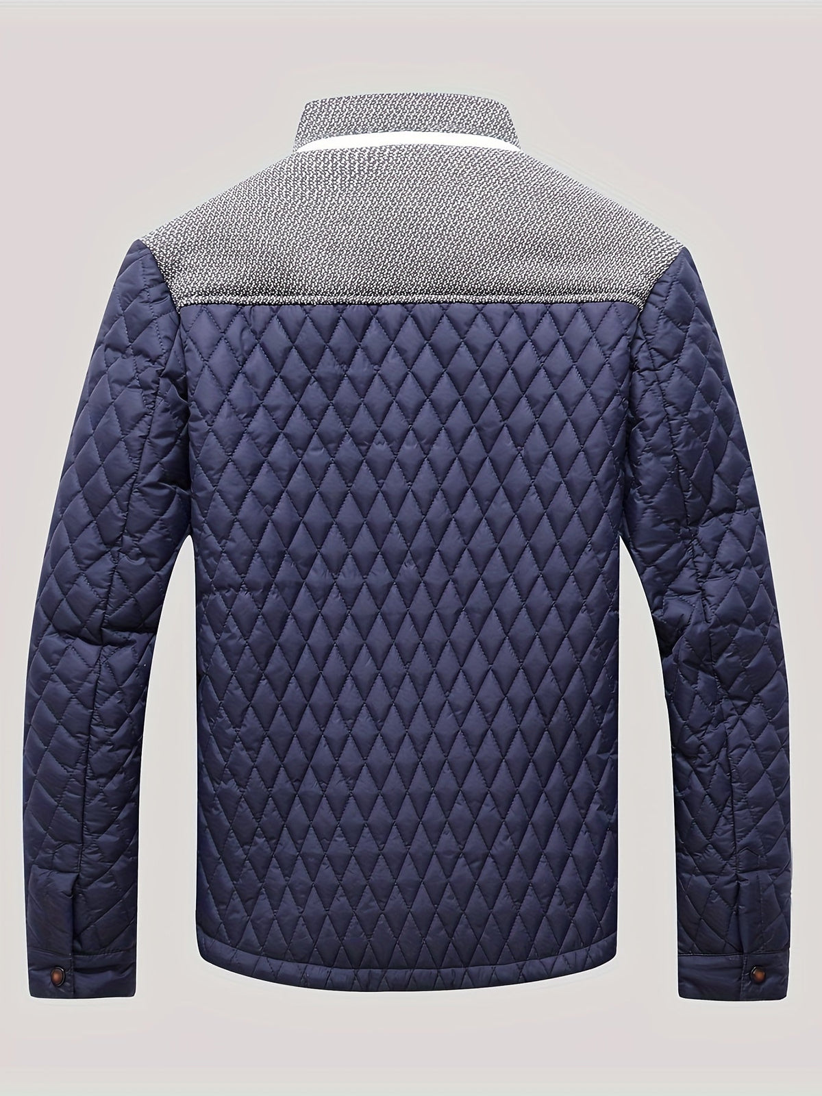 Doudoune homme matelassée courte à col montant et empiècements tricot 3