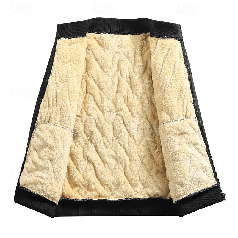 Doudoune homme matelassée courte style bomber à col montant et doublure polaire 8