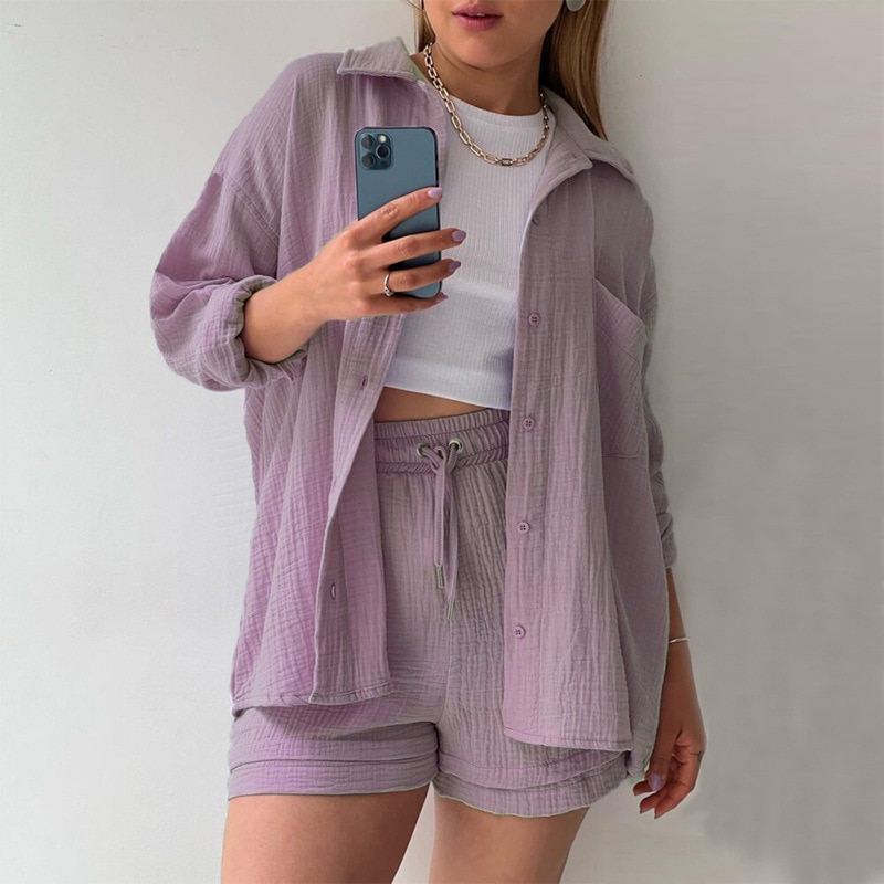 Camille – Ensemble en coton élégant femme