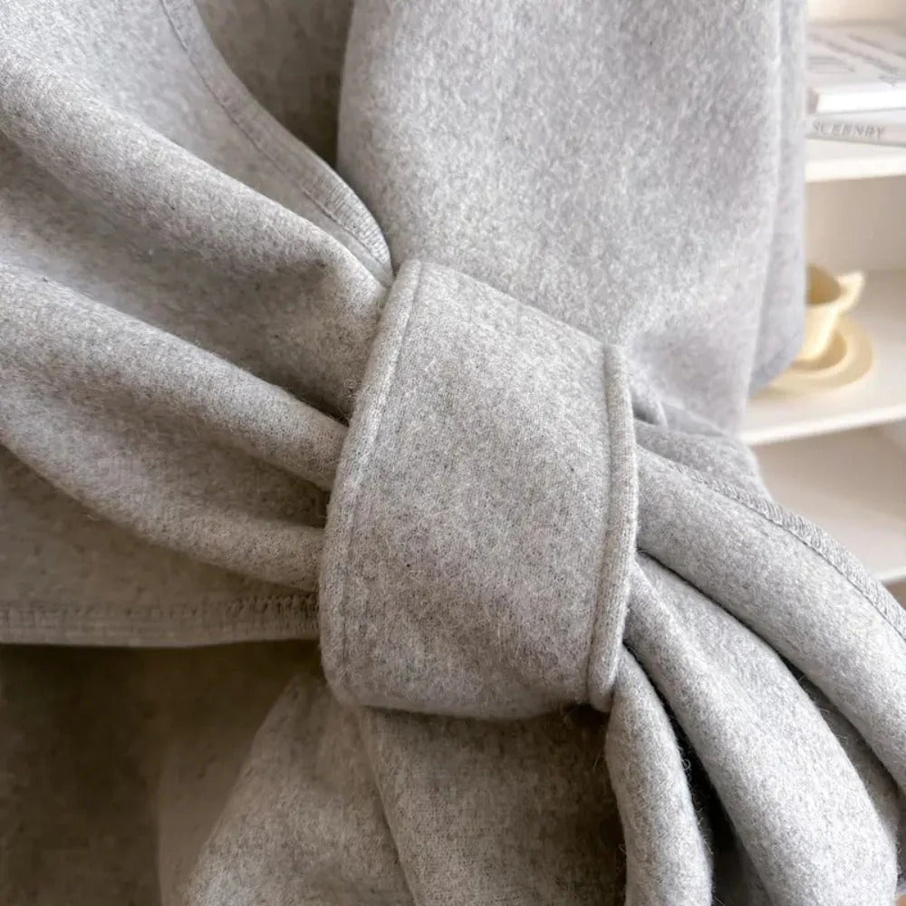Écharpe poncho femme en laine à boucle frontale 8
