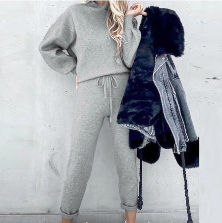 Ensemble femme deux pièces pull et pantalon en matière douce 3