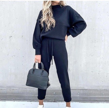 Ensemble femme deux pièces pull et pantalon en matière douce 4