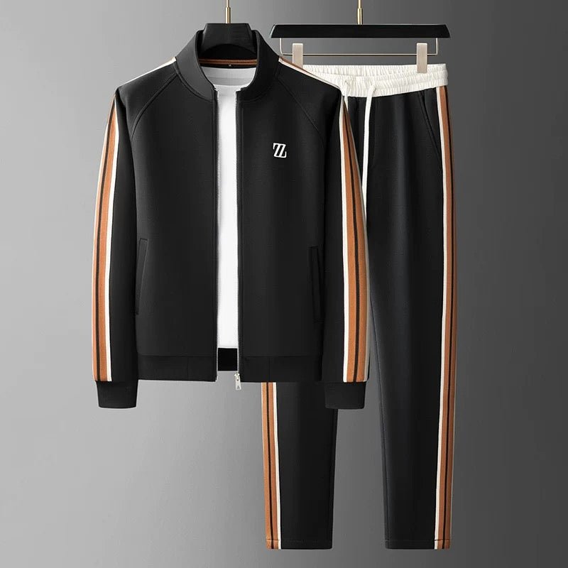 Ensemble survêtement homme deux pièces veste zippée à col montant et jogger en molleton 9