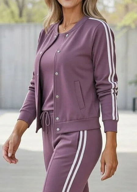 Ensemble veste et pantalon femme 3 pièces jogging chic 7