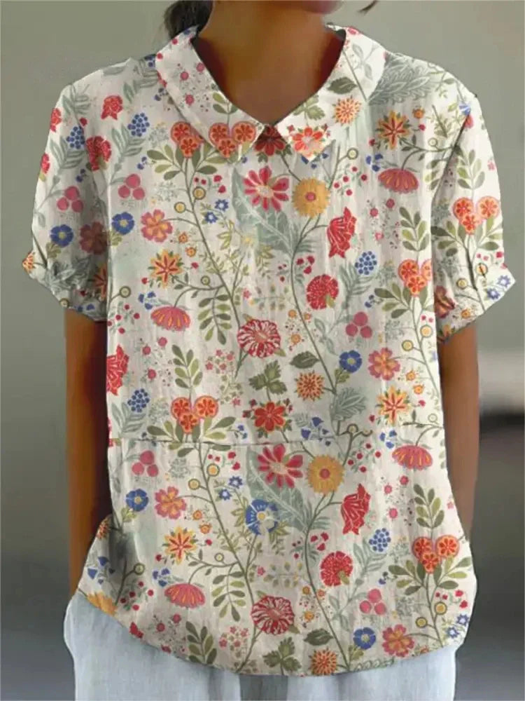 Émilie – Blouse vintage à imprimé floral femme