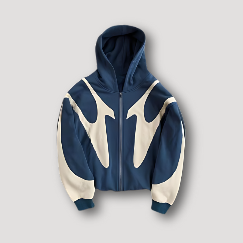 Léo – Hoodie zippé à imprimé graphique homme