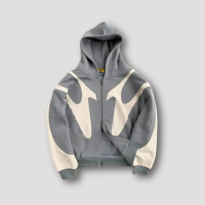 Léo – Hoodie zippé à imprimé graphique homme
