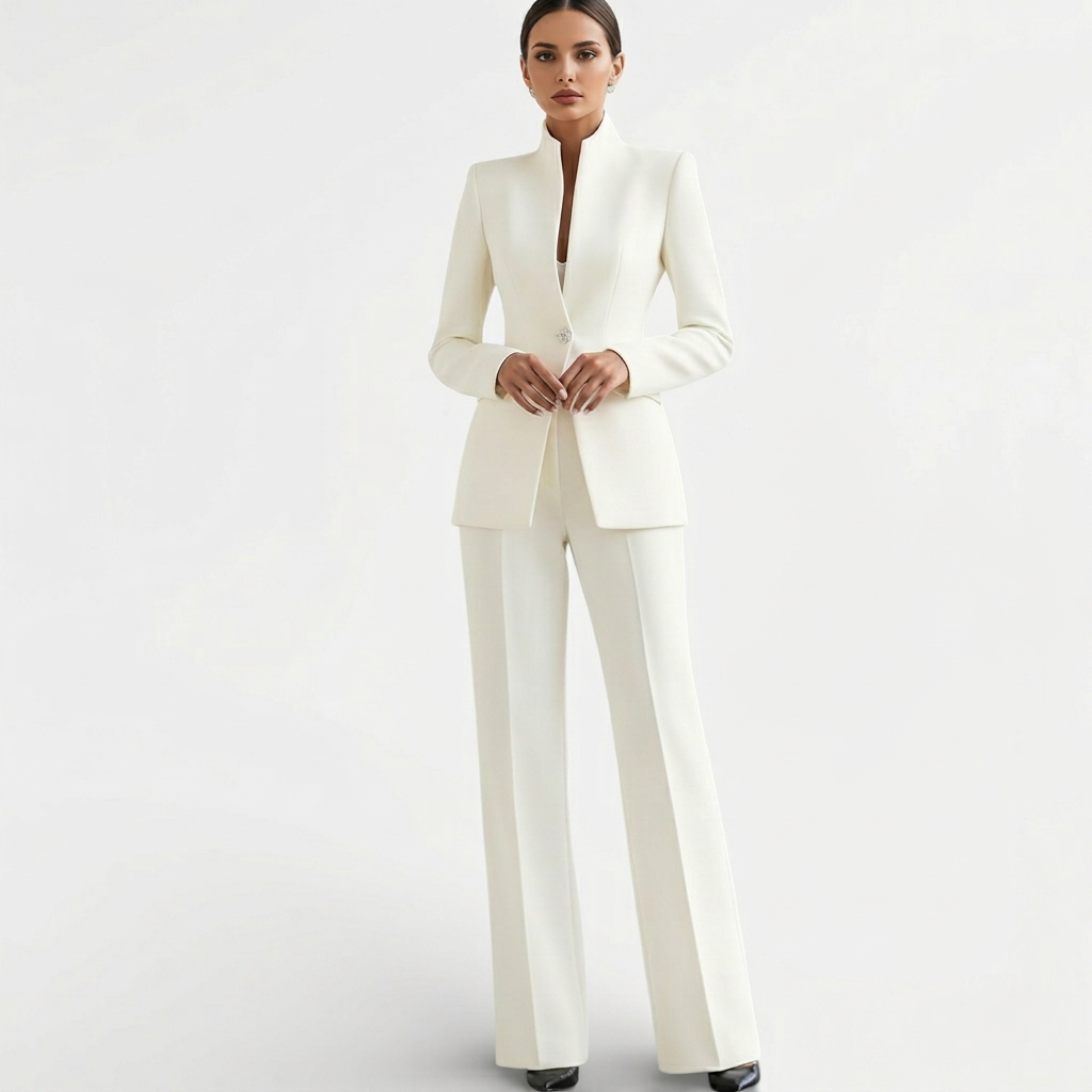 Éléonore – Tailleur femme veste cintrée et pantalon assorti