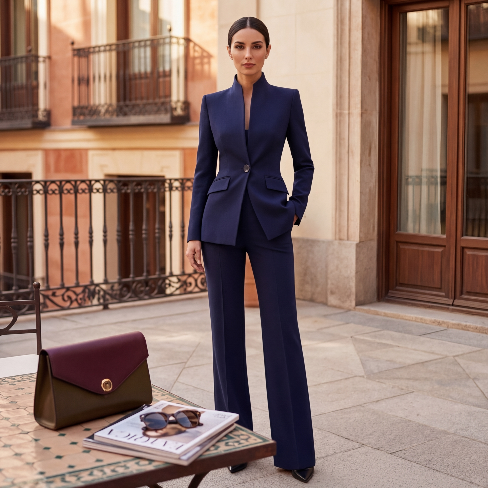 Éléonore – Tailleur femme veste cintrée et pantalon assorti