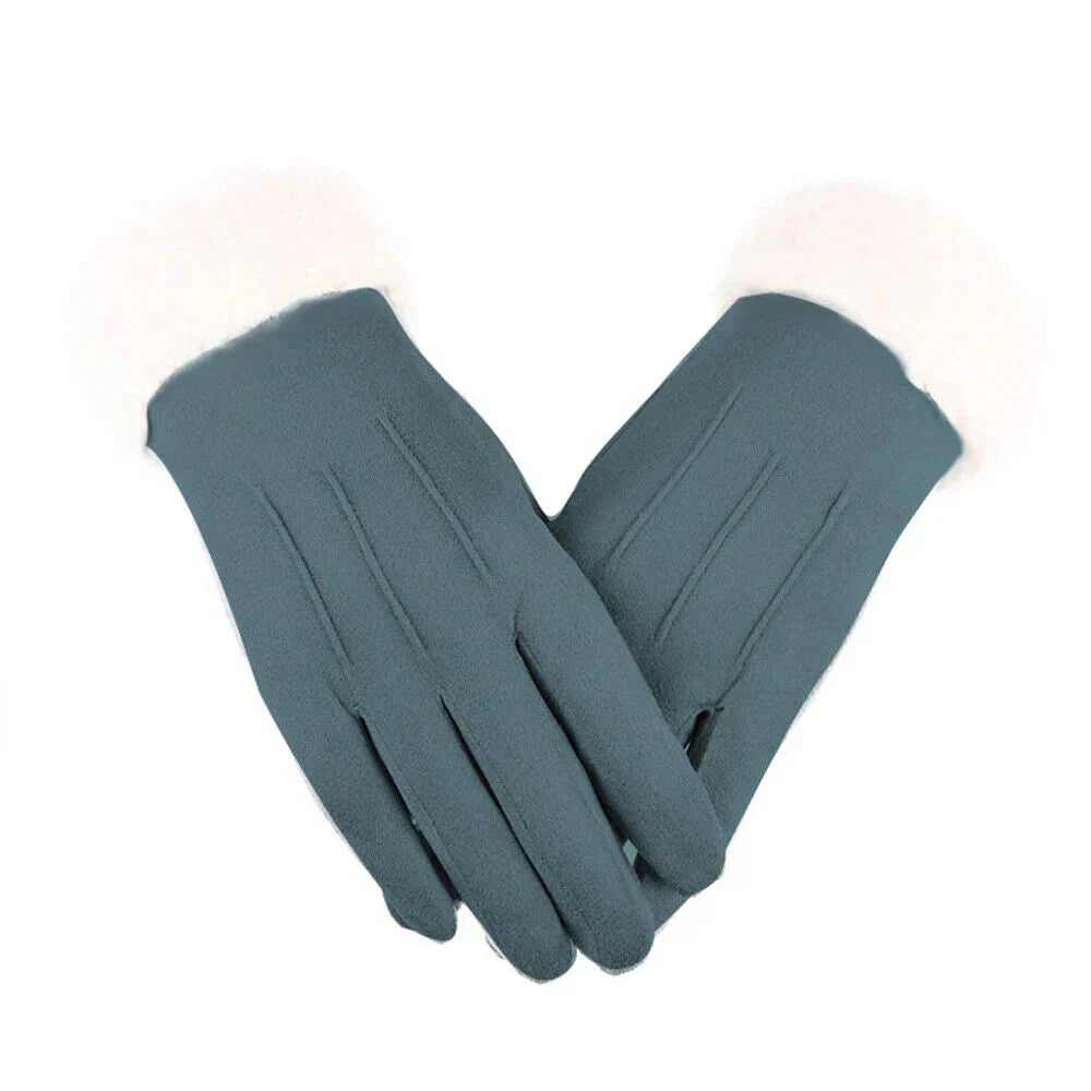 Gants femme élégants à poignet en fausse fourrure 5