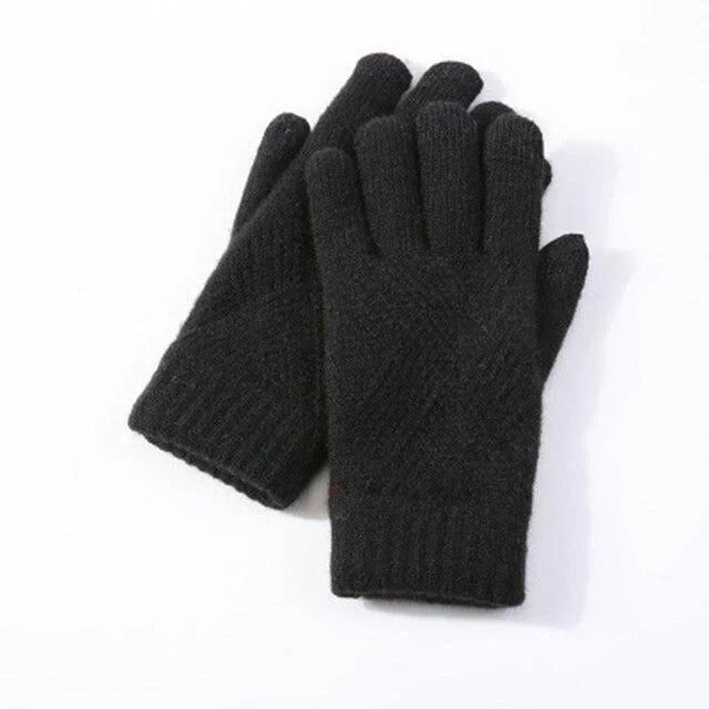 Gants femme en maille de laine chauds pour l'hiver 4