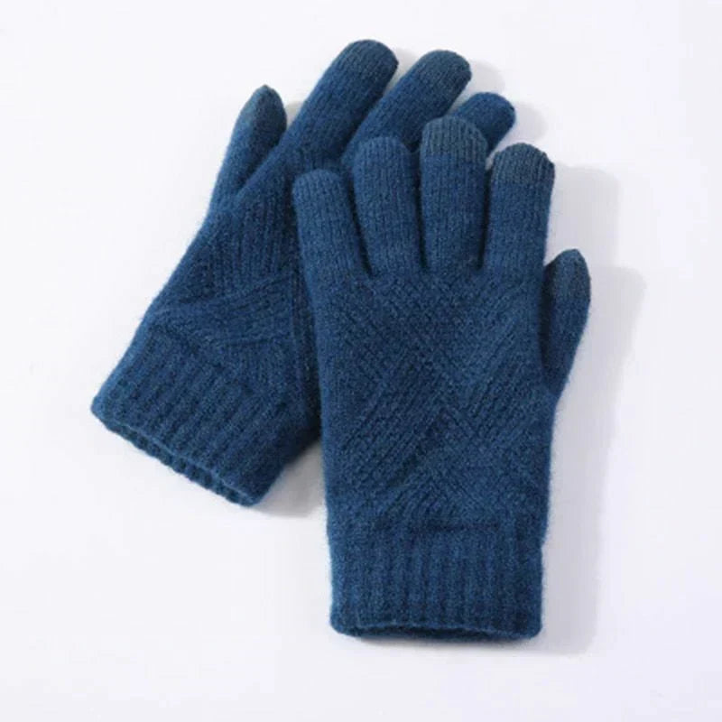 Gants femme en maille de laine chauds pour l'hiver 5
