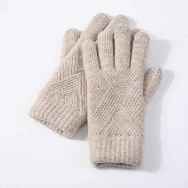 Gants femme en maille de laine chauds pour l'hiver 6