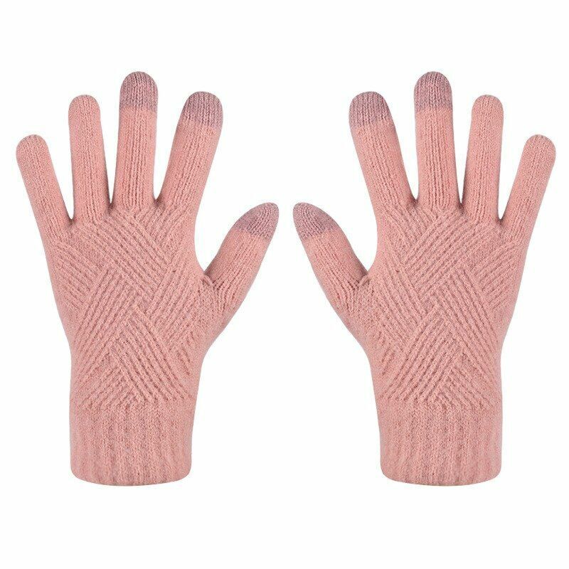 Gants femme en maille de laine chauds pour l'hiver 9