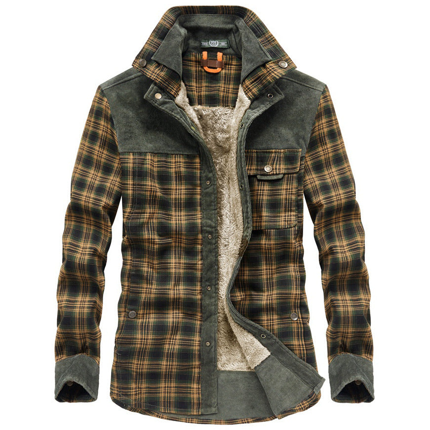Gilet chemise homme à carreaux doublé sherpa avec poche poitrine 2