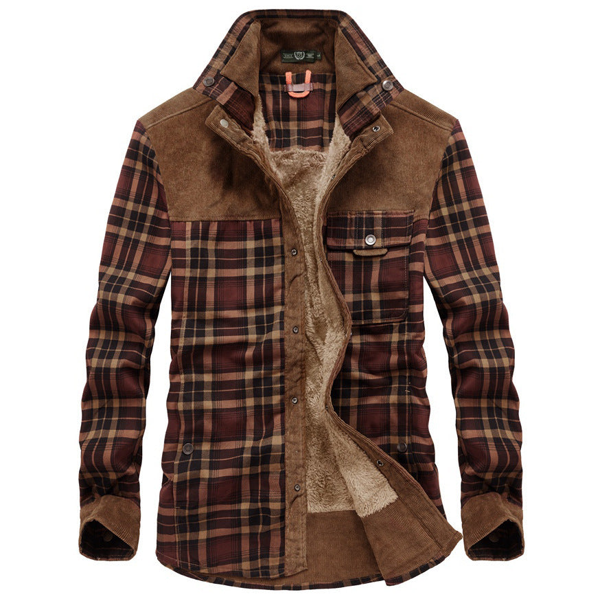 Gilet chemise homme à carreaux doublé sherpa avec poche poitrine 3
