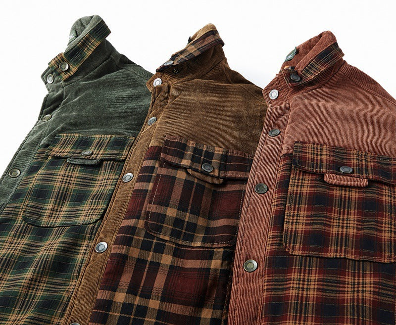 Gilet chemise homme à carreaux doublé sherpa avec poche poitrine 5