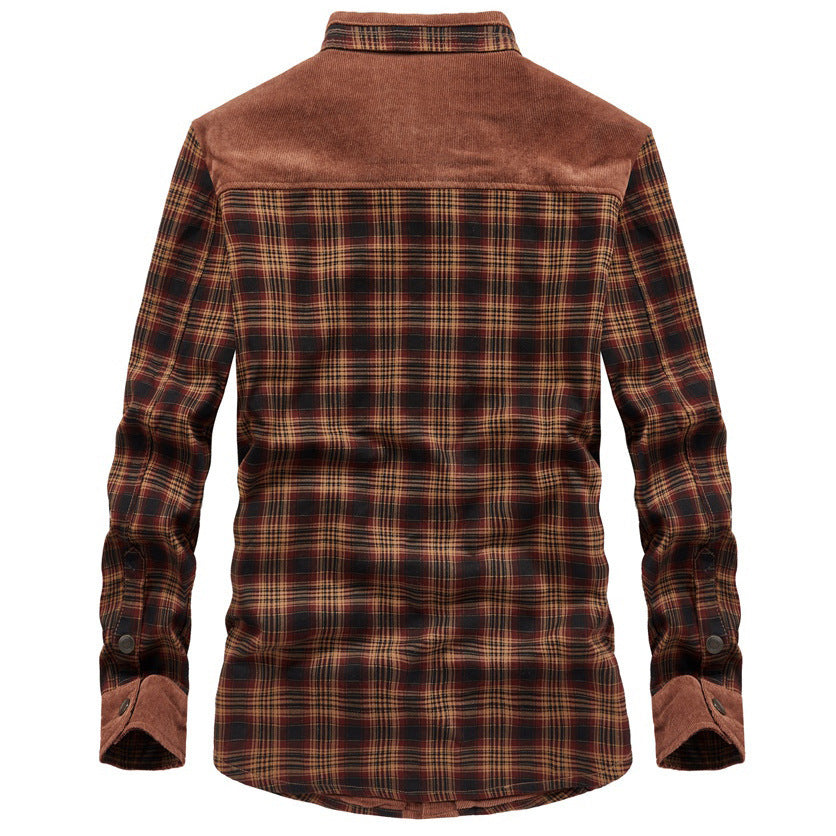 Gilet chemise homme à carreaux doublé sherpa avec poche poitrine 7