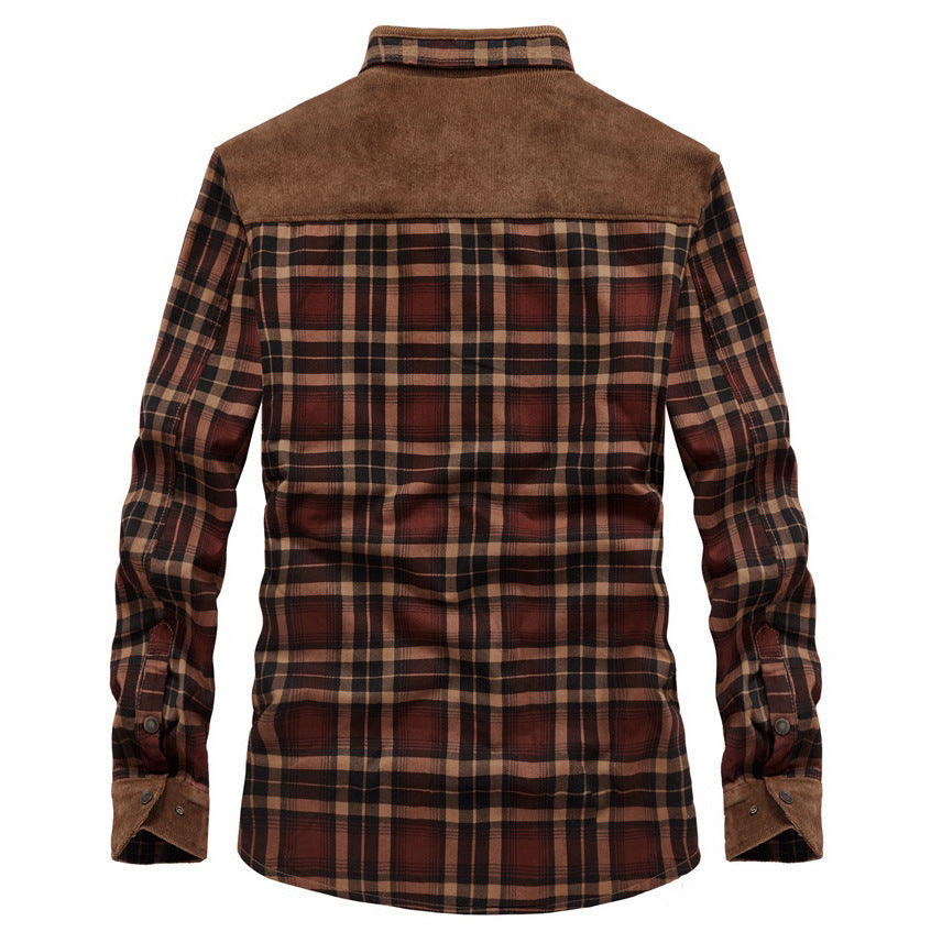 Gilet chemise homme à carreaux doublé sherpa avec poche poitrine 8