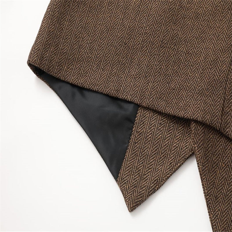 Gilet de costume homme à chevrons col cranté boutonné 15