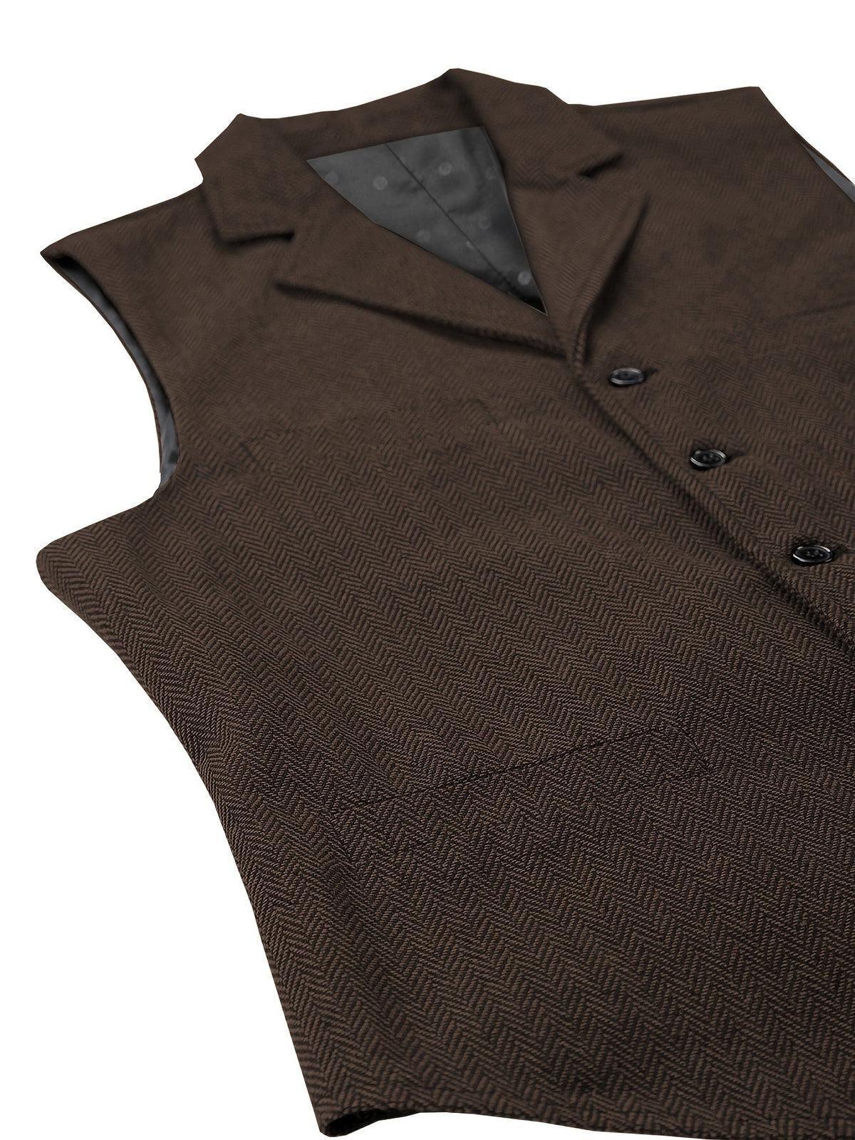 Gilet de costume homme à chevrons col en V boutonné 17