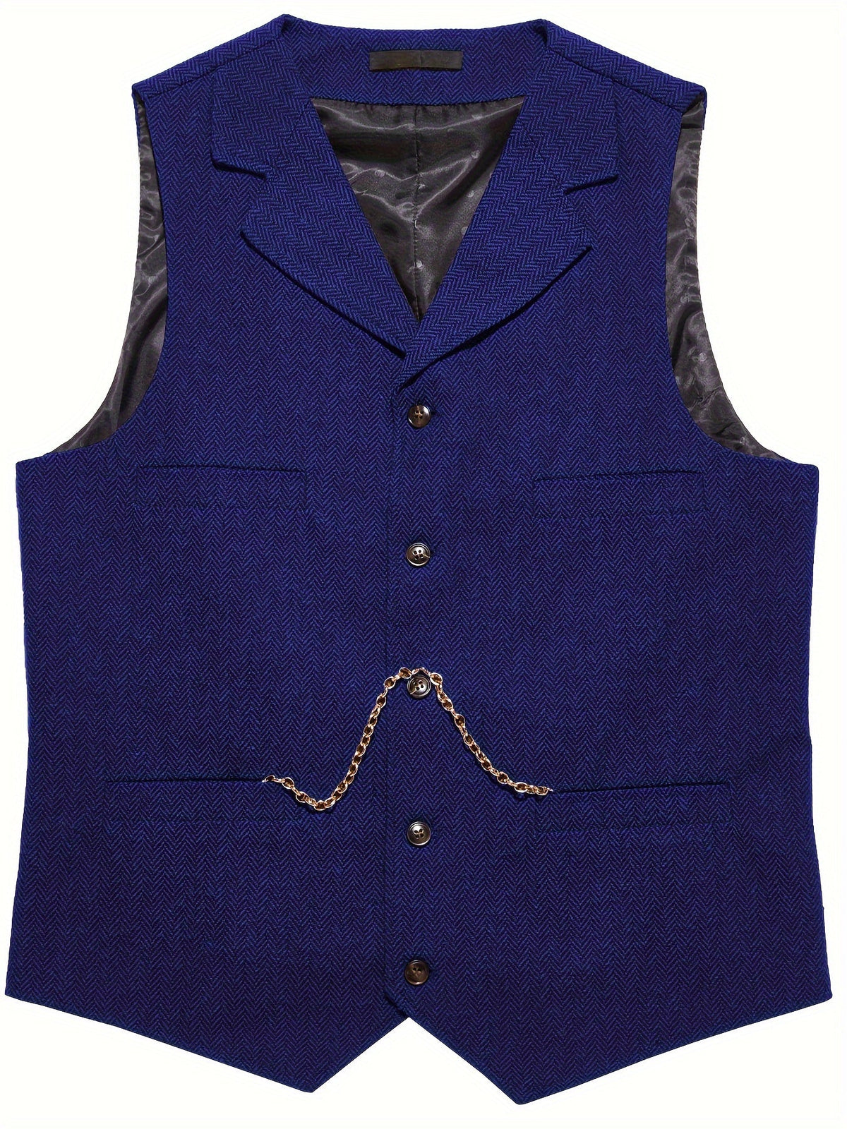 Gilet de costume homme à chevrons col en V boutonné 20