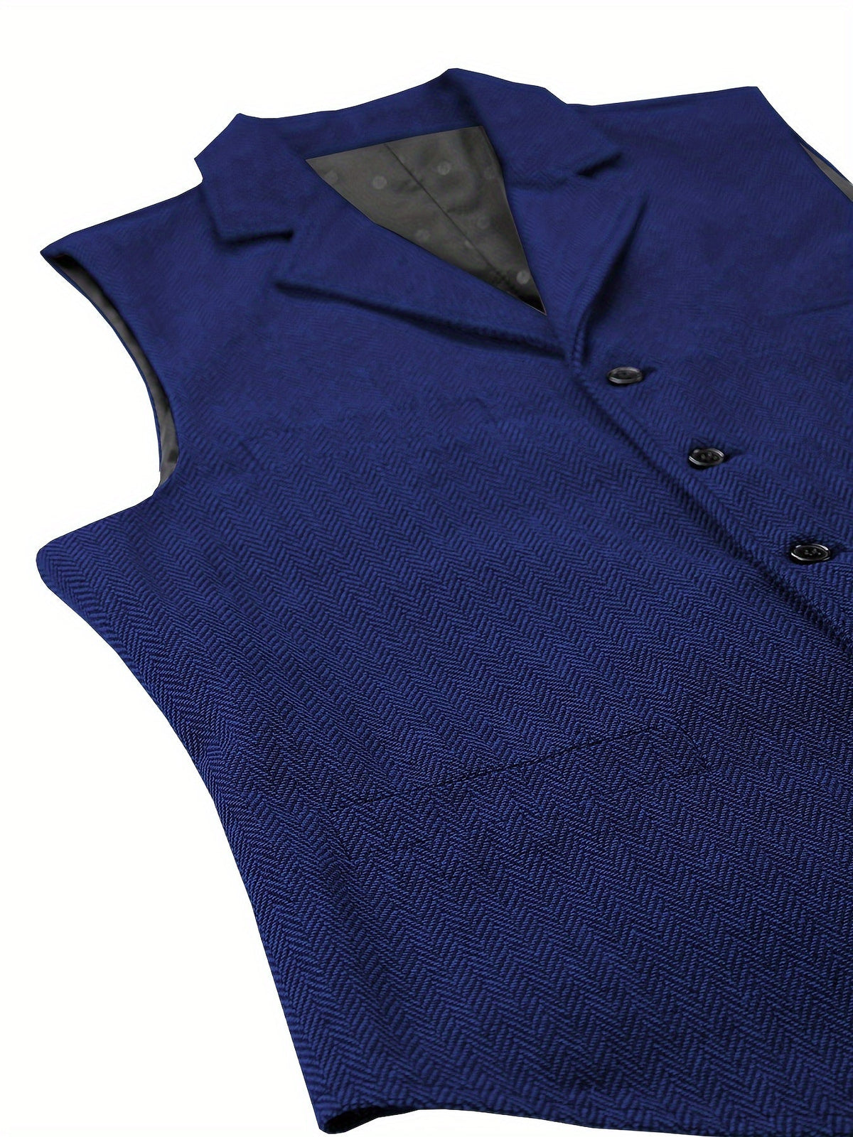 Gilet de costume homme à chevrons col en V boutonné 23
