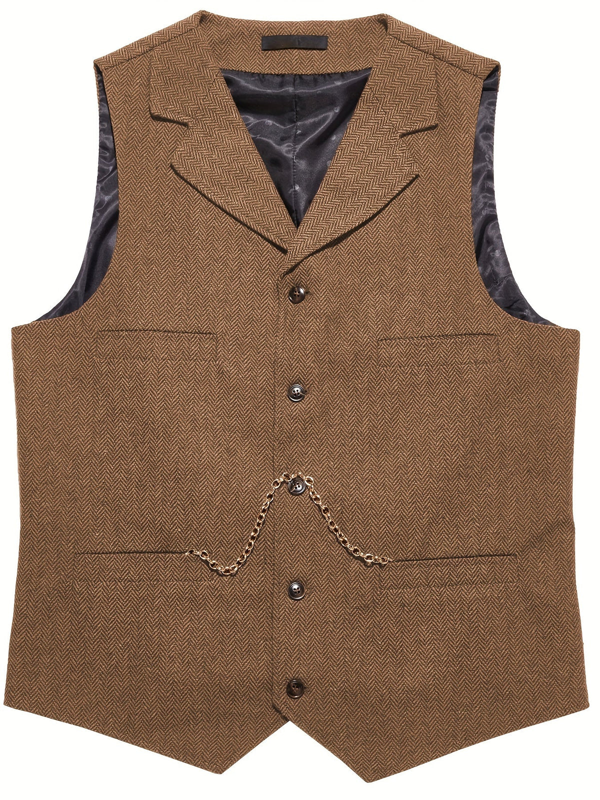 Gilet de costume homme à chevrons col en V boutonné 32