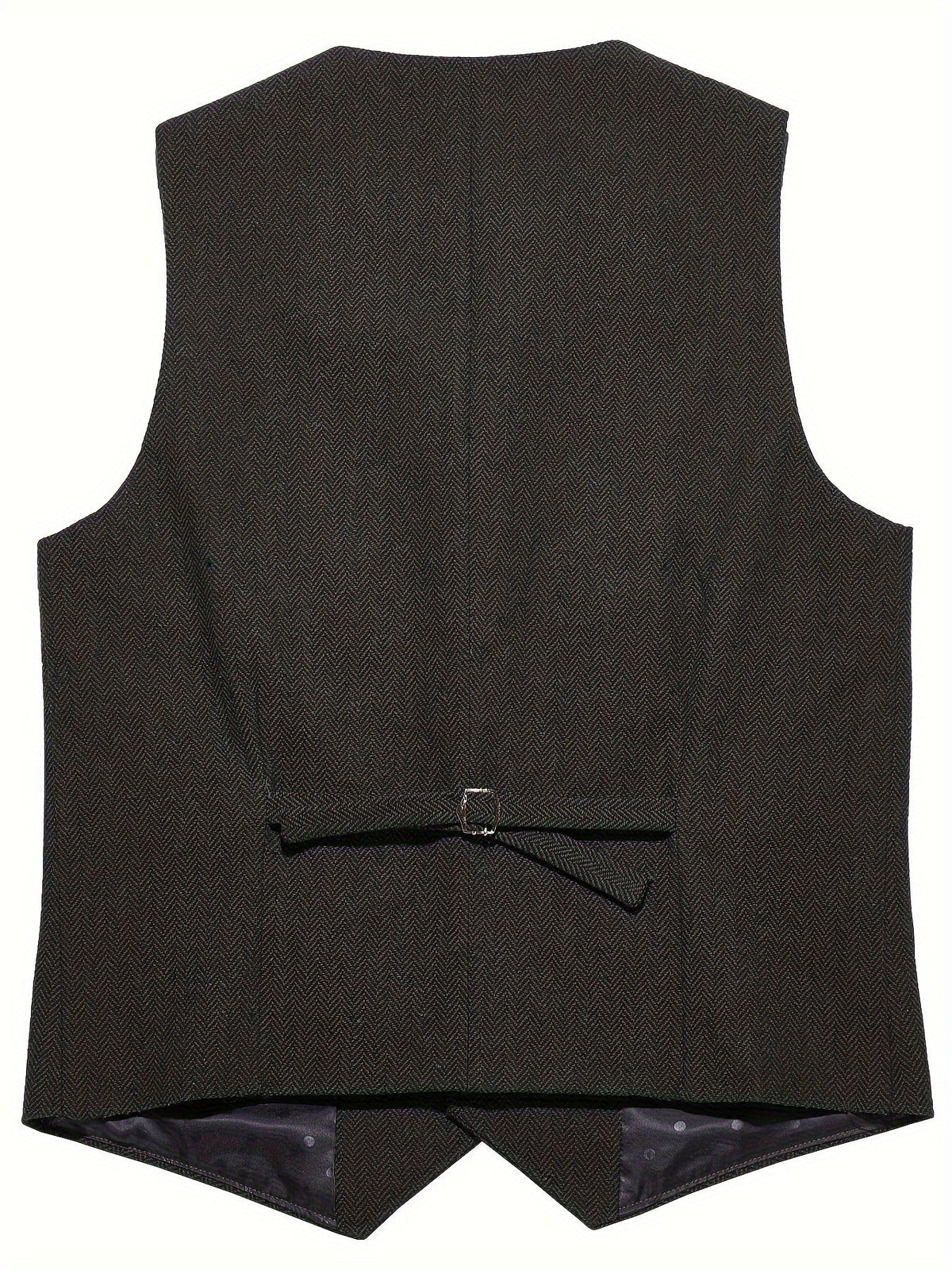 Gilet de costume homme à chevrons col en V boutonné 7