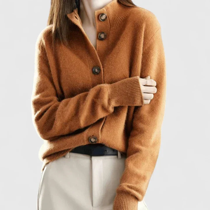 Gilet en maille femme à col boutonné 2