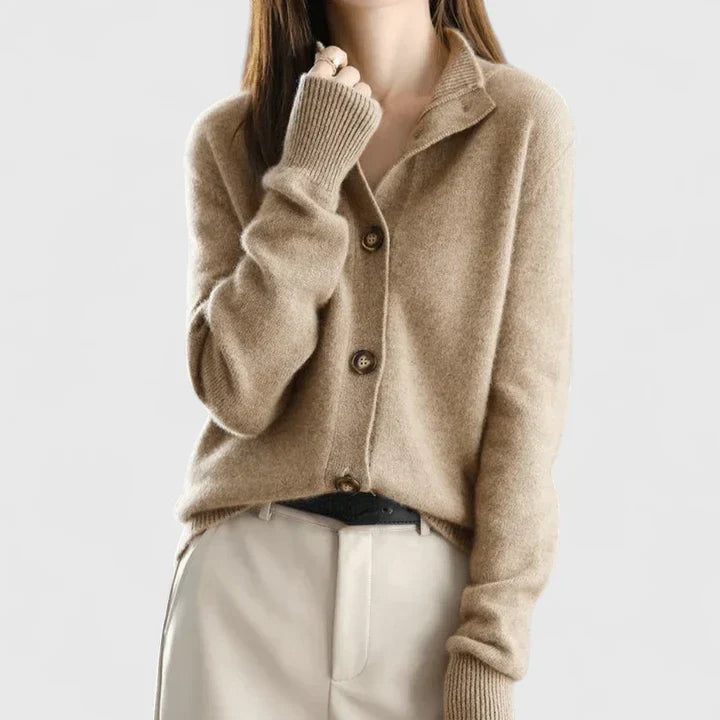 Gilet en maille femme à col boutonné 3