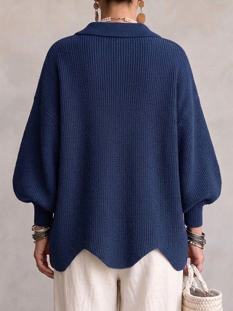 Gilet femme oversize en maille à gros boutons et grand col 12