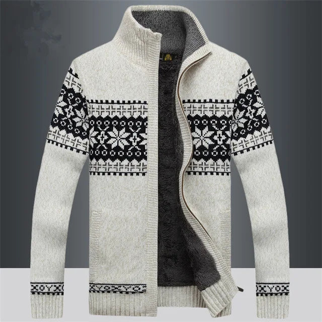 Gilet homme zippé en maille jacquard à col montant 3