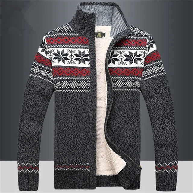Gilet homme zippé en maille jacquard à col montant 4