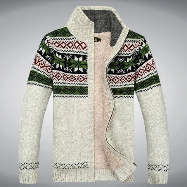 Gilet homme zippé en maille jacquard à col montant 7