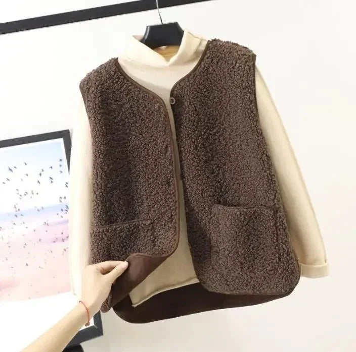 Gilet léger femme en peluche douce pour la mi-saison 1