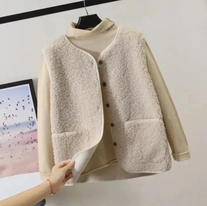 Gilet léger femme en peluche douce pour la mi-saison 2