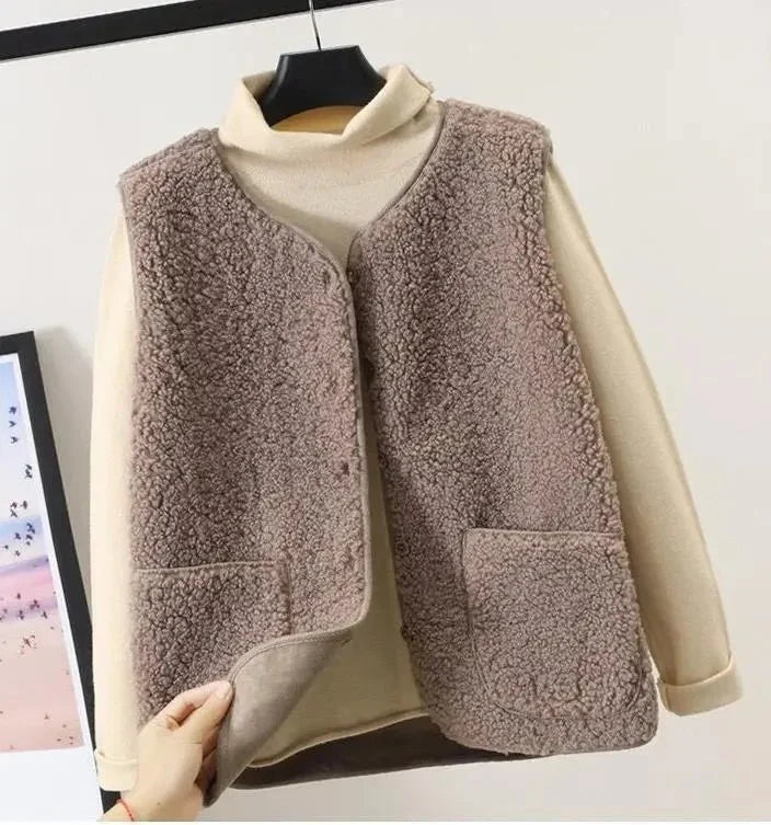 Gilet léger femme en peluche douce pour la mi-saison 3