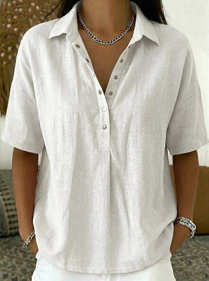 Honorine – Chemise décontractée à col boutonné femme
