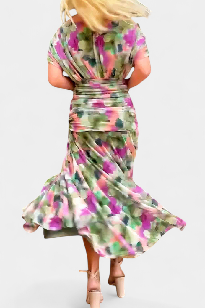 Clémence – Robe midi élégante à épaules dénudées femme